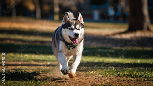 Obraz na płótnie Pies rasy Husky. Generative AI. w salonie
