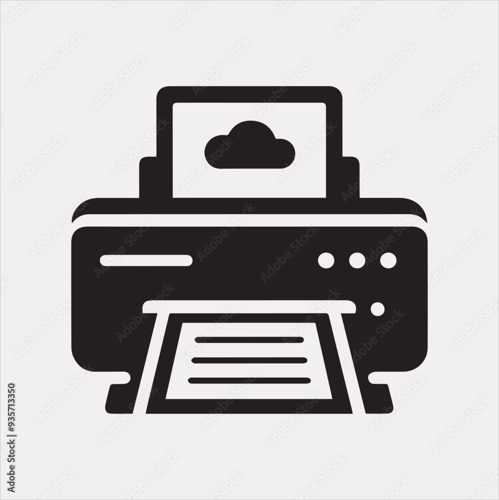 computer Pinter icon Vector silhouette illustration icon on a white background