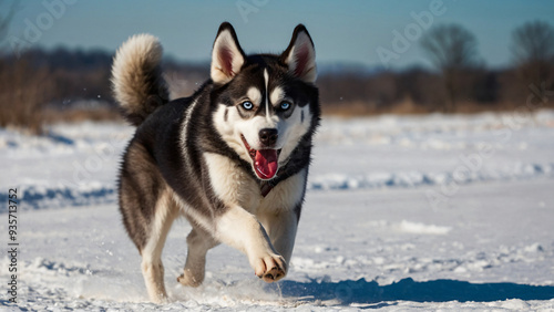 Obraz na płótnie Pies rasy Husky. Generative AI. w salonie