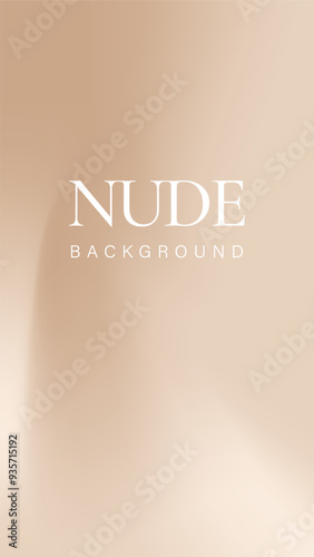 Nude Gradient. Soft duotone Background with modern typography. Aesthetic vertical poster. Minimal Vector illustration.