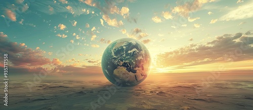 Journey to the expansive globe. Copy space image. Place for adding text and design
