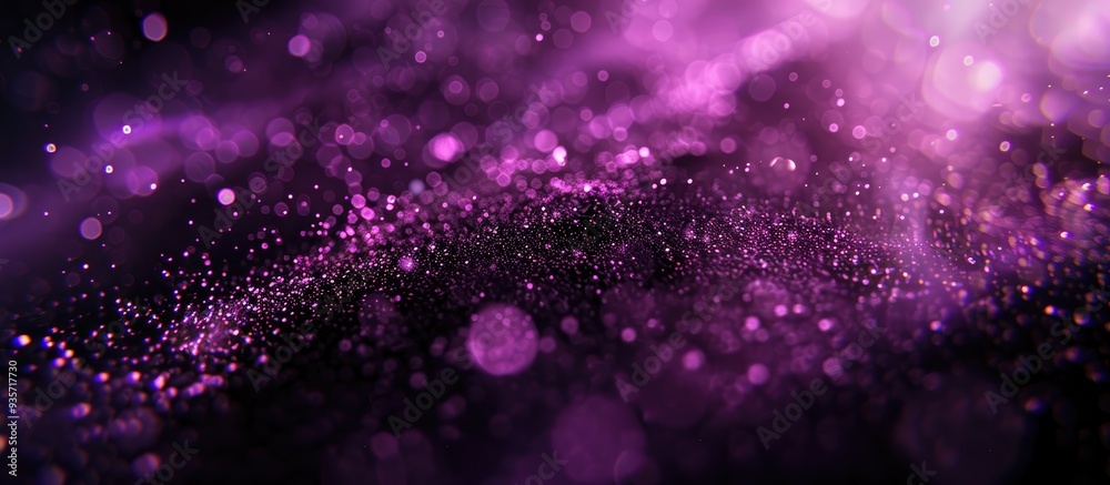 Purple bokeh on a black background Blurred and abstract bokeh with vibrant colors and textures Great for wallpapers Copyspace