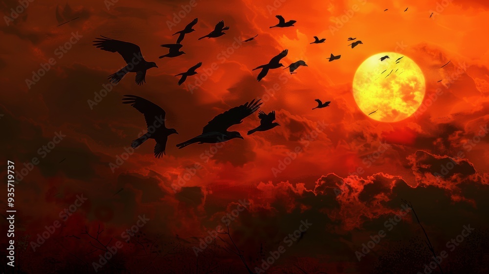 birds flying, birds flying with sunset in the background birds flying, birds flying with sunset in the background