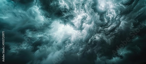 Dark sky features thunderstorm black and white clouds on a gloomy day during the rainy season Copyspace for text ideas The sensation of charged air swirled around