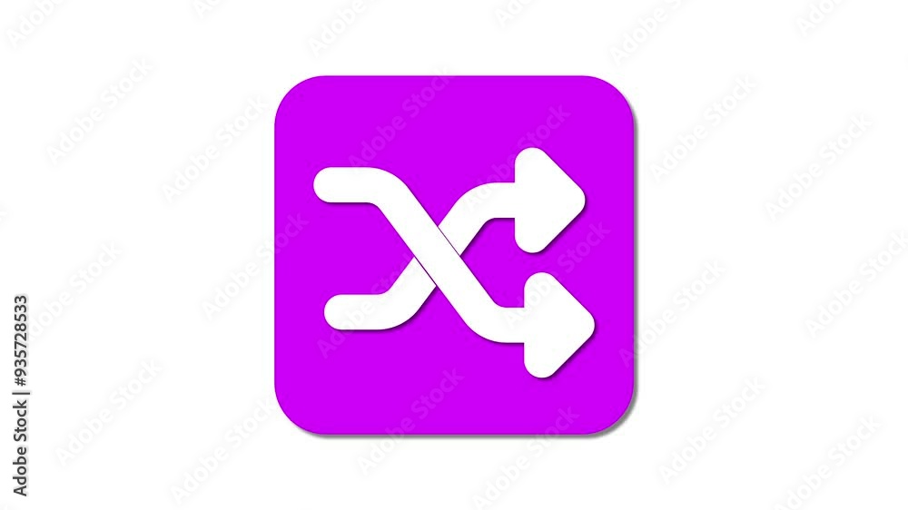 Shuffle line icon animation. Shuffle icon in white flat design. Animation of shuffle symbol. Shuffle line icon animation. Shuffle icon in white flat design. Animation of shuffle symbol.