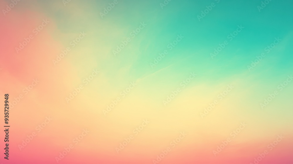 Obraz premium A vibrant and serene gradient of pastel colors blending smoothly in the sky.