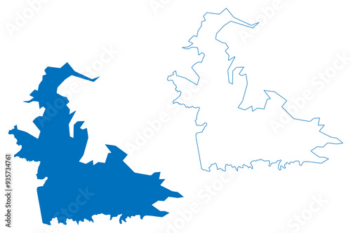 Lake Begnas (Federal Democratic Republic of Nepal) map vector illustration, scribble sketch Begnas map