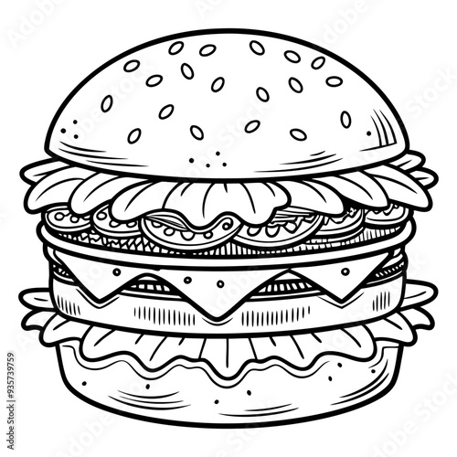Hamburger coloring sheets
