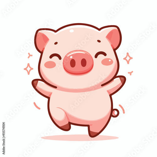 vector cute cartoon pig