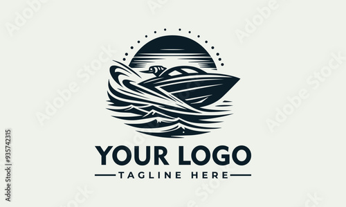 timeless and elegant yacht silhouette logo vector sail boat perfect for businesses associated with luxury, travel, and maritime industries. The isolated vector illustration exudes sophistication and r