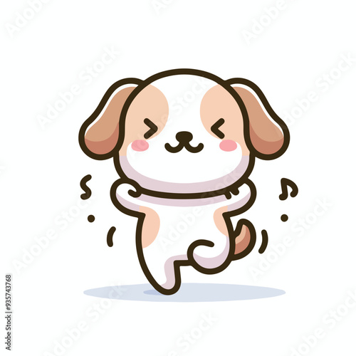 vector cartoon dancing dog