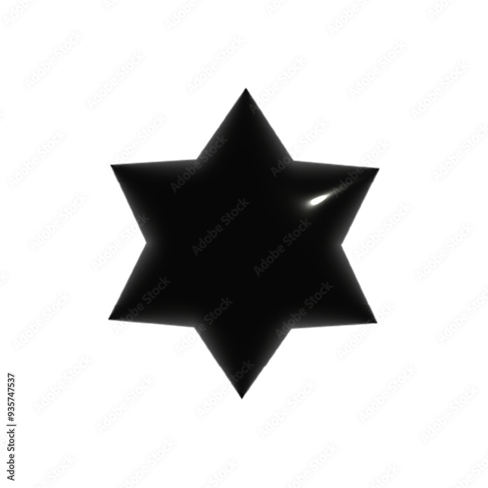 Fototapeta premium 3D black geometrical star shape