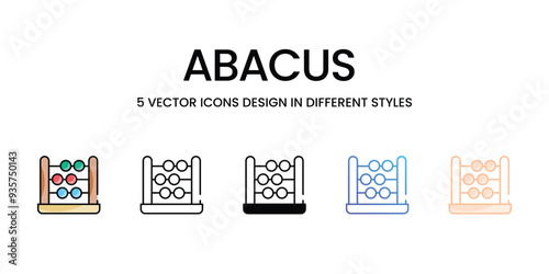 Abacus  icons set five different style vector stock illustration