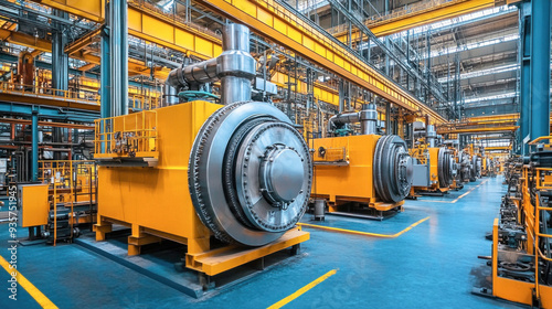 Large industrial annealing furnace in operation in steel mill