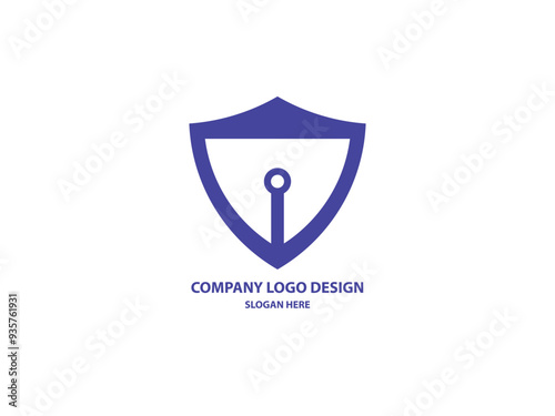Lock security with shield logo design template with white background design