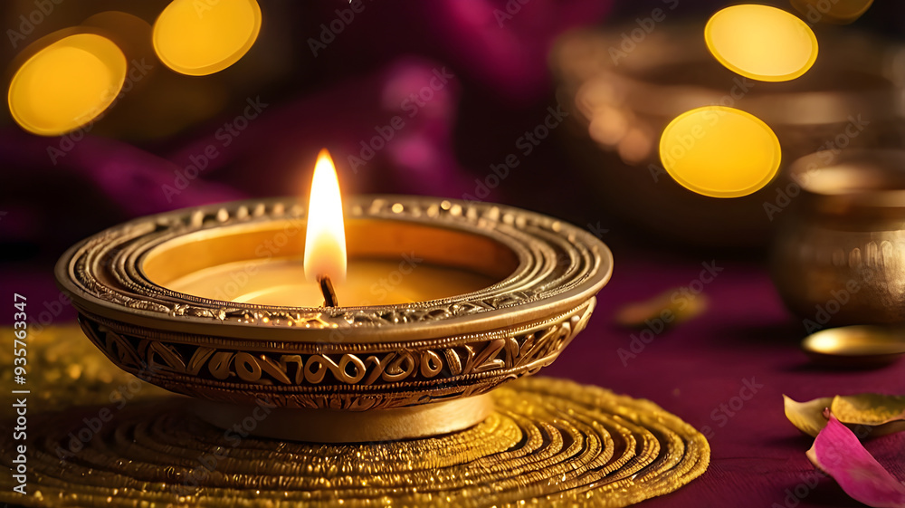 Diwali lamp element. Diwali Celebration Lighting a Sparkler Alongside Traditional Diya Oil Lamp. Diwali lamp element. Diwali Celebration Lighting a Sparkler Alongside Traditional Diya Oil Lamp.