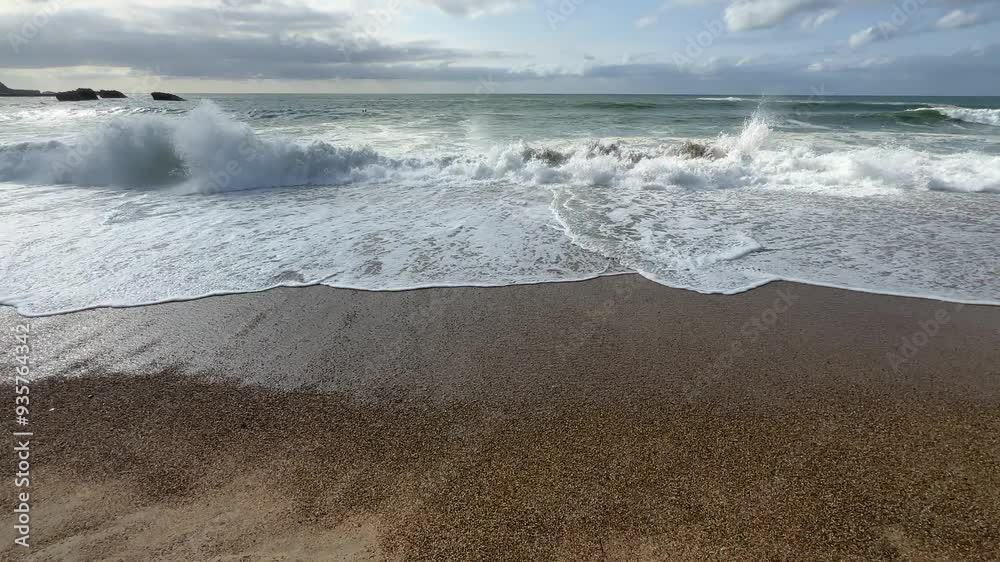 Olas y surf en la playa