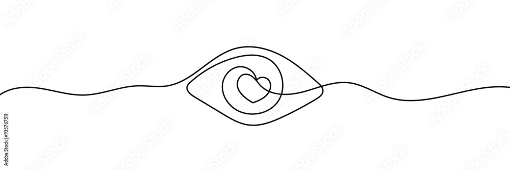 Eyes continuous one line drawing outline vector illustration Eyes continuous one line drawing outline vector illustration