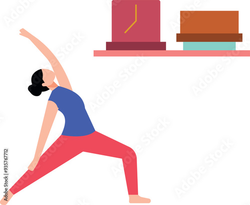Girl is exercising for fitness .