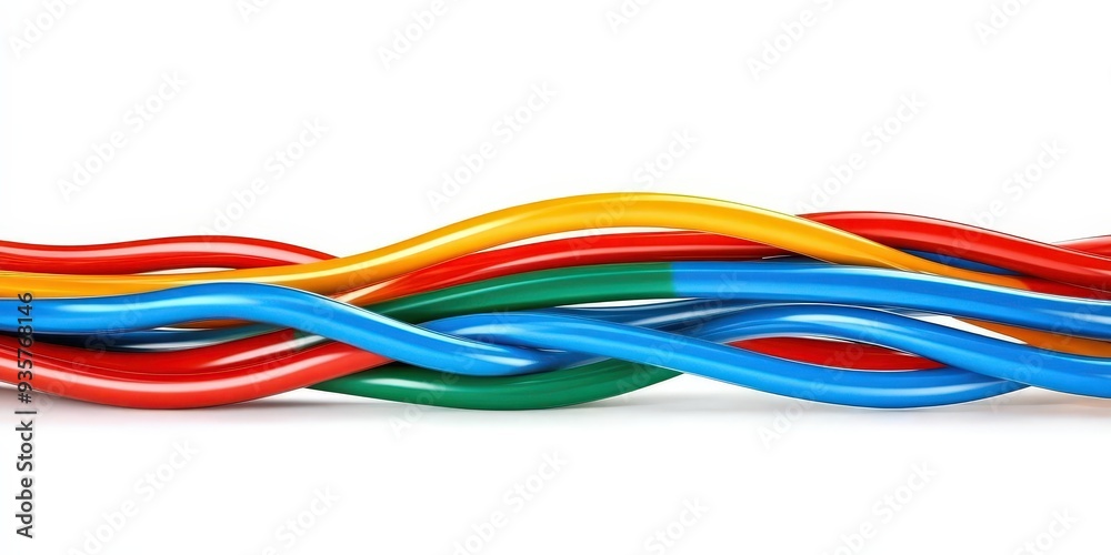 Abstract colorful wires isolated on white background Abstract colorful wires isolated on white background