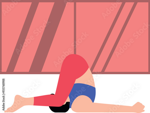 The girl is exercising.