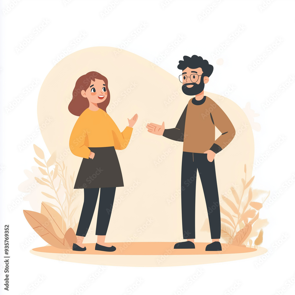 cartoon style, two people talking, one is a life coaching helping the other person with a problem. Make in the style of an engaging instagram post cartoon style, two people talking, one is a life coaching helping the other person with a problem. Make in the style of an engaging instagram post