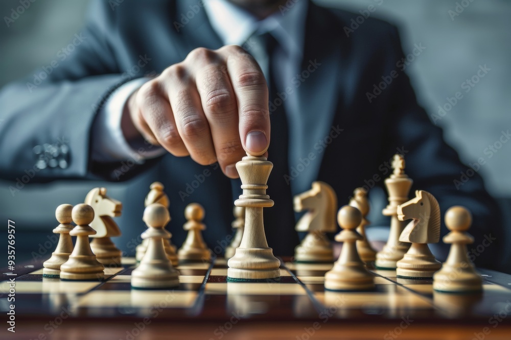 A man is playing chess with a white king and a black pawn A man is playing chess with a white king and a black pawn