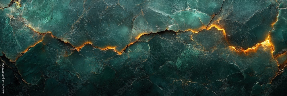 Emerald Stone Texture with Golden Veins Emerald Stone Texture with Golden Veins