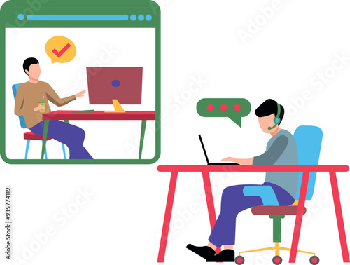 Boys chatting online.