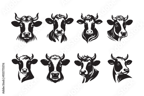 Cow had silhouette vector illustration