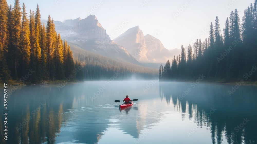 Serene Sunrise Reflections on a Mountain Lake Serene Sunrise Reflections on a Mountain Lake