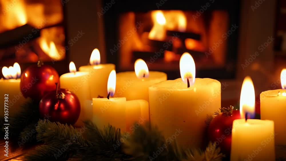 Creating a warm and cozy atmosphere with candles and festive decorations during the holiday season