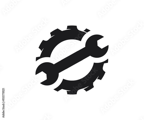 Gear wrench icon. Mechanic sign tool design vector design and illustration. 
