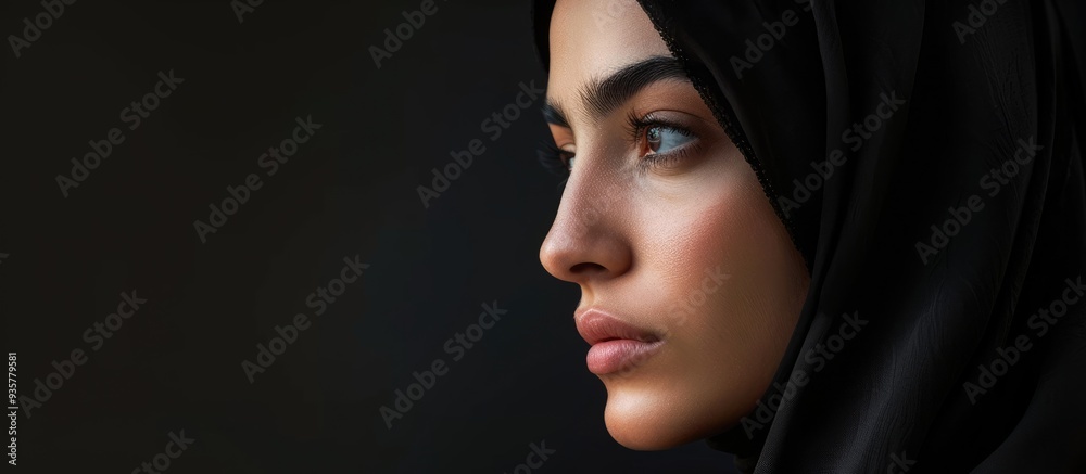 Her beauty is unveiled Portrait of a Muslim woman donning a hijab. Copy space image. Place for adding text and design Her beauty is unveiled Portrait of a Muslim woman donning a hijab. Copy space image. Place for adding text and design