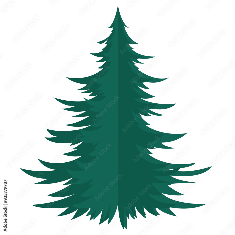 Obraz premium Paper Christmas tree. Christmas decoration. Isolated on white. Vector illustration.