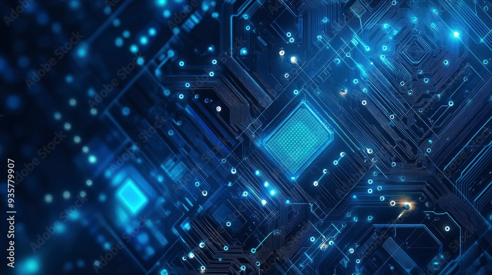 Modern Circuit Board Background Banner with generative ai Modern Circuit Board Background Banner with generative ai