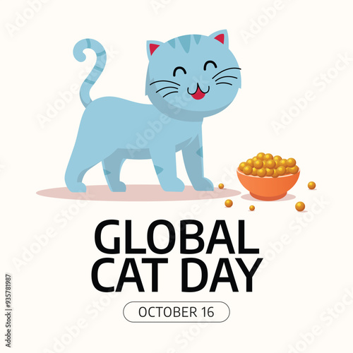 Global Cat Day design template good for celebration usage. Global Cat Day design. flat design. eps 10. photo