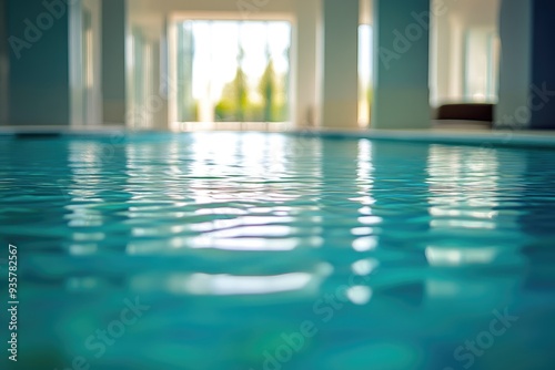 Contemporary Indoor Pool Area in Premium Luxury Hotel