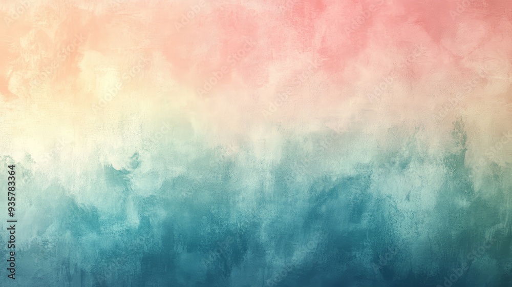 Obraz premium A soft, abstract blend of pastel colors transitioning from pink to blue, creating a serene and dreamy atmosphere