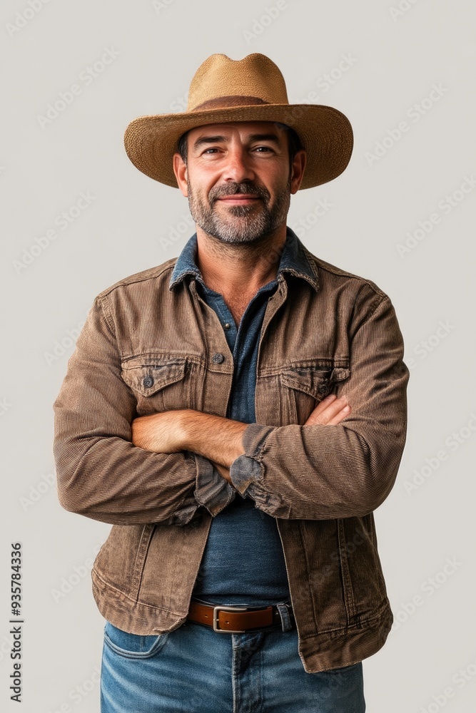Experienced Farmer Posing in Casual Clothing Experienced Farmer Posing in Casual Clothing