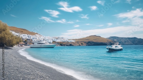 Tranquil Greek Island Beach Scene photo