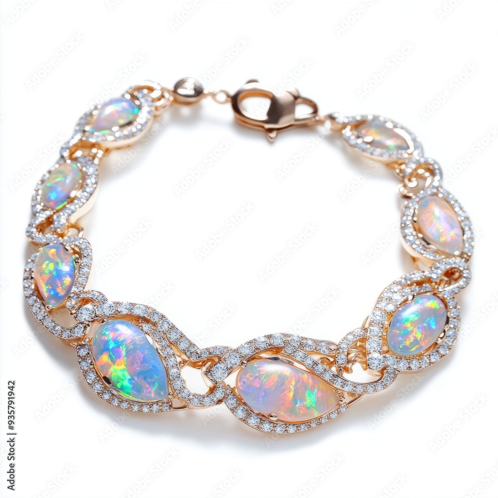Cosmic Shimmer: Opal & White Gold Bracelet Design 1 Cosmic Shimmer: Opal & White Gold Bracelet Design 1