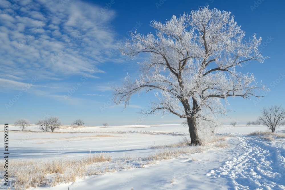 Winter Scene in Nebraska Highlighting Snow and Climate Change Winter Scene in Nebraska Highlighting Snow and Climate Change