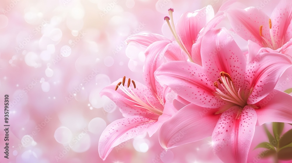 Fototapeta premium pink lily background