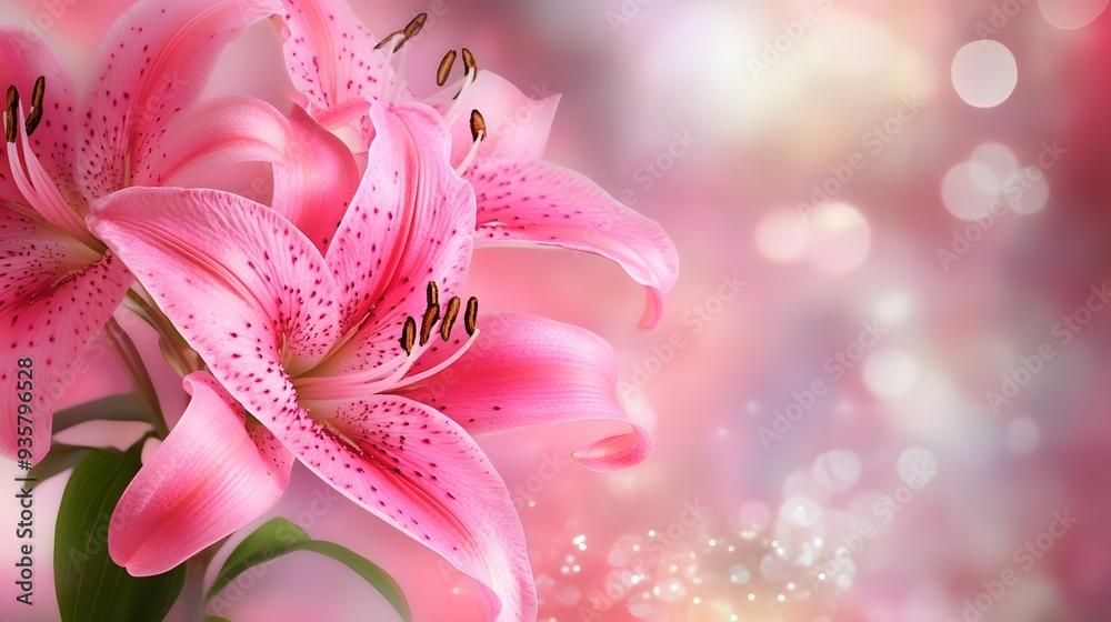 Fototapeta premium pink lily background