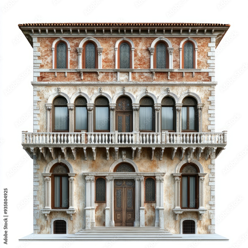 Obraz premium Photorealistic Venetian Palazzo 3D Model - Renaissance Architecture Render