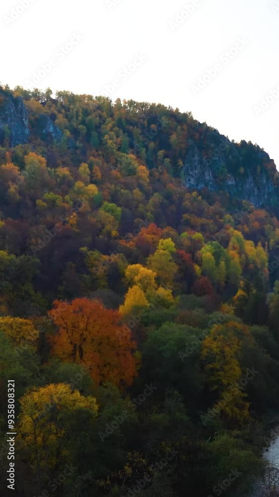 Aerial view of mountain during autumn Aerial view of mountain during autumn