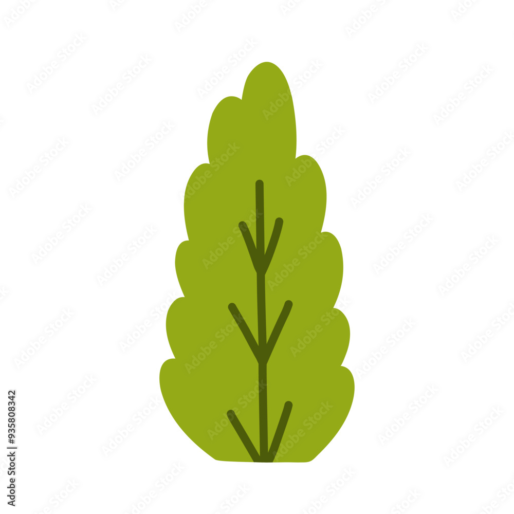 Bush isolated on a white background. Vector hand-drawn illustration in a flat style. Perfect for cards, decorations, logo, various designs. Bush isolated on a white background. Vector hand-drawn illustration in a flat style. Perfect for cards, decorations, logo, various designs.