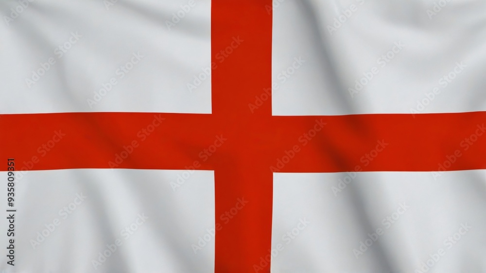 Obraz premium St George Cross Flag of England , Saint George cross flag England flag waving on the air good for multimedia content