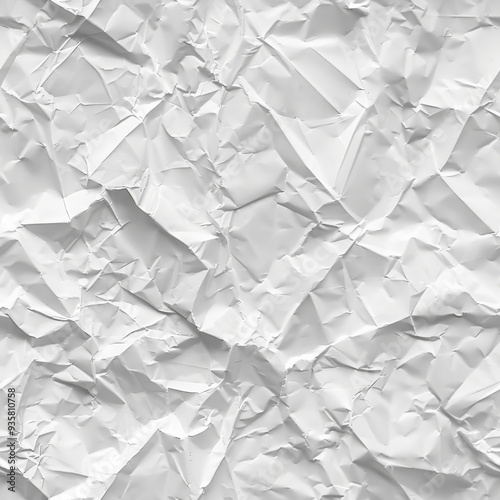 Plain background texture of slightly crumpled white paper. Seamless pattern. AI generated images.